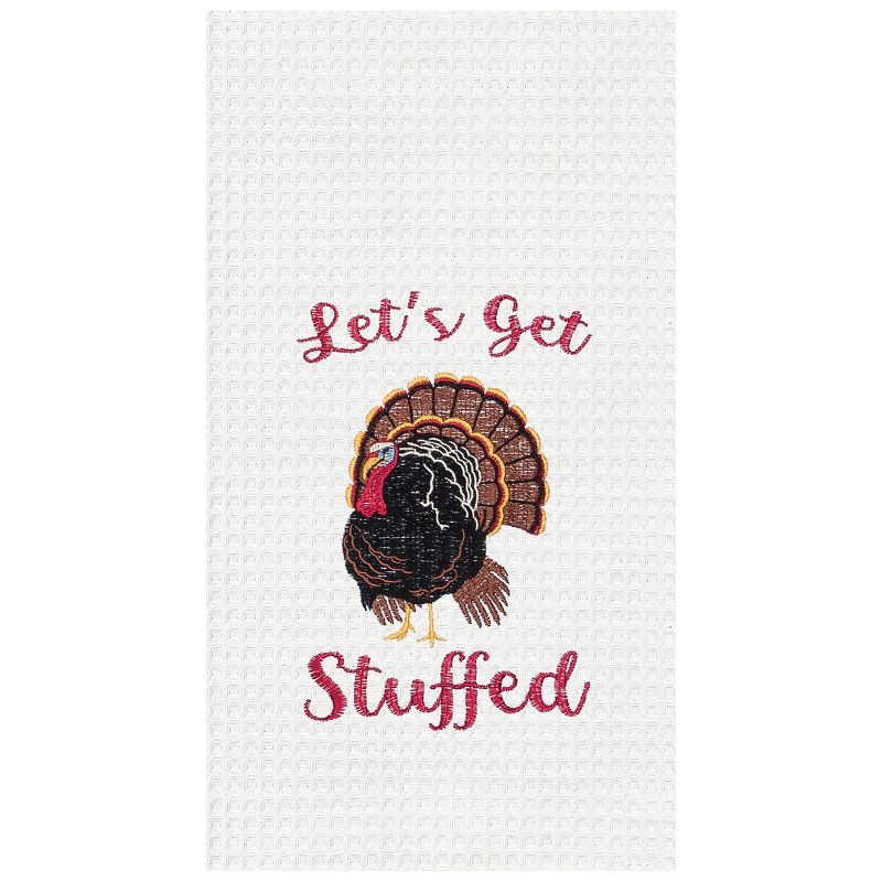 C&F Home Let's Get Stuffed Cotton Embroidered Waffle Weave Halloween Kitchen Towel Decor Decoration, 1 of 3
