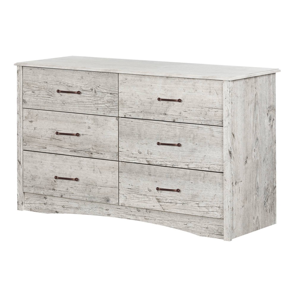 Photos - Dresser / Chests of Drawers South Shore Helson 6-Drawer Double Dresser - Seaside Pine