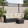 vidaXL 5 Piece Patio Sofa Set with Cushions - Black and Cream - 2 of 4