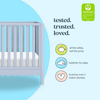 Powder Blue Pine Wood 4-in-1 Convertible Crib