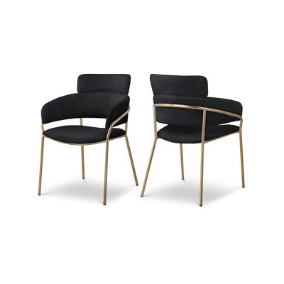 Meridian Furniture,Yara Velvet Dining Chair, Set of 2