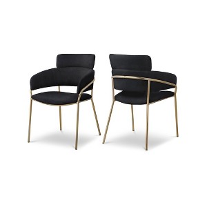 Meridian Furniture,Yara Velvet Dining Chair, Set of 2 - 1 of 4