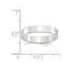 Black Bow Jewelry 4mm 10K Rose, White, or Yellow Gold Lightweight Flat Standard Fit Band - 4 of 4