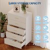 Modern White Dresser for Bedroom, Slim 3 Drawer Dresser, Wooden Chest of Drawer with Metal Legs, TV Stand Storage Organizer Cabinet for Apartments - 4 of 4