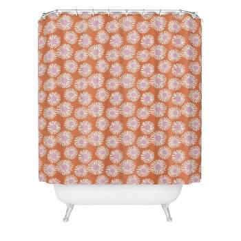 Alice Rebecca Potter Daisy Shower Curtain Orange - Deny Designs