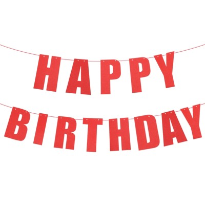 Unique Bargains Party Decoration Sign Birthday Banner with Pennant Flags 16 Feet Rope