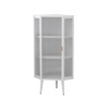 FONTOI 22.25" 3-Tier Floor Coner Cabinet with Tempered Glass Door & Storage Shelves for Bathroom, Living Room, White, 16.54"*43.3"*22.25" - 4 of 4