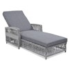 VisioGear Outdoor Long Reclining Chaise with Armrests, Patio Adjustable Recliner with Soft Removable Cushions, Grey, 77.5"*25.6"*37.4" - 2 of 4