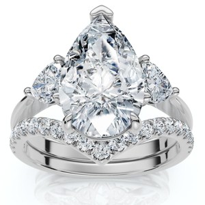Pompeii3 Certified 3.60Ct  Diamond Engagement Wedding Ring Set 14k Gold or Pt Lab Created - 1 of 4