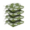 ARTPLAN Outdoor Chair Cushions for Patio Furniture, Waterproof Outdoor Cushions, Round Corner Patio Chair Cushions Set of 4 with Ties,17"x16"x2" - 4 of 4