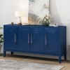 31.5" Unique 4 Brushed Doors Storage Sideboard with Elegant Handles & Fir Veneer, Kitchen Modern Coffee TV Buffet Cabinet Console - 2 of 4