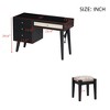NicBex Vanity Desk Wooden Vanity with Charging Plug and USB Port, Modern Makeup Vanity with 3 Drawers, 1pc Upholstered Stool for Bedroom - 2 of 4