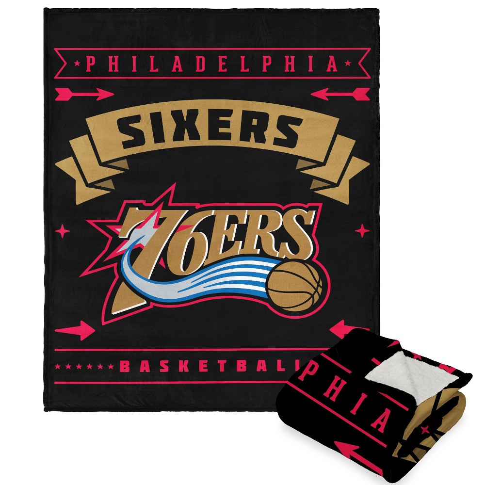 NBA Philadelphia 76ers Hardwood Classics Silk Touch Faux Shearling Throw Blanket