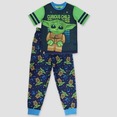 Girls' Lego Star Wars: The Mandalorian 2pc Thermal Pajama Set - Olive Green  : Target