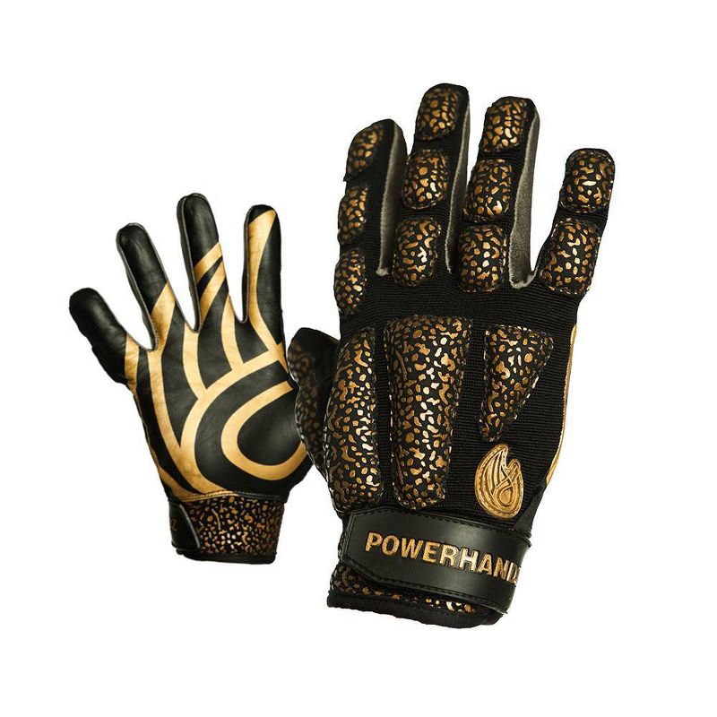 POWERHANDZ Anti Grip Football Weighted Training Gloves - Black, 1 of 6
