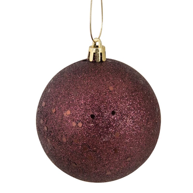 Northlight 32ct Shatterproof 4-Finish Christmas Ball Ornament Set 3.25" - Purple, 5 of 7