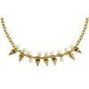 Slate by Rebl Spike & Pearl Chain Frontal Necklace  18K Gold Plated Stainless Steel - 2 of 2