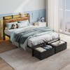 Furnulem Full Size Bed Frame with Headboard Storage Platform Bed Frame Full Size with 2 Drawers Charging Station and LED Lights No Box Spring Needed - 4 of 4