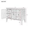 3-Door Storage Cabinet with Adjustable Shelf and Retro Handles,Accent Sideboard with Pine Legs-The Pop Home - 4 of 4