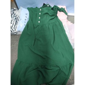 Women's Wrap Square Neck Ruffle Hem A-Line Maxi Dresses Baby Shower Pregnancy Dresses - 1 of 1