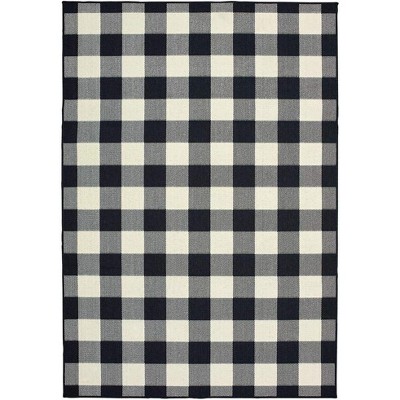 Oriental Weavers Marina 1932K Black/ Ivory Indoor/Outdoor Area Rug - 2'5" x 4'5"