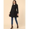 INSPIRE CHIC Women's Winter Overcoat Turn Down Collar Belted Double Breasted Long Coat - 3 of 4