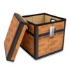 Ukonic Minecraft Brown Chest Fabric Storage Bin Cube Organizer with Lid | 13 Inches - image 2 of 4
