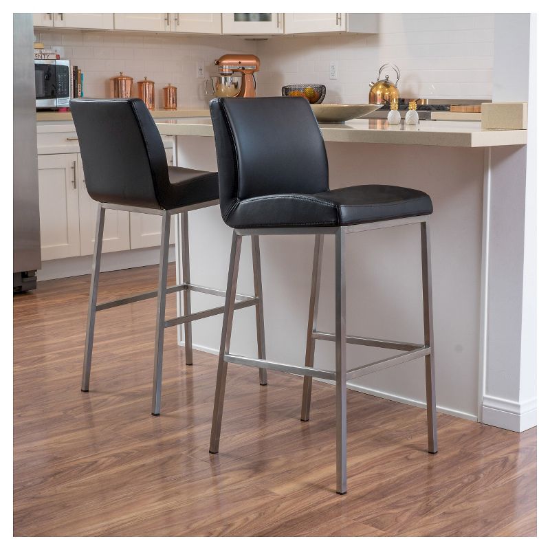 30" Vasos Bonded Leather Barstool Set 2ct - Christopher Knight Home, 3 of 6
