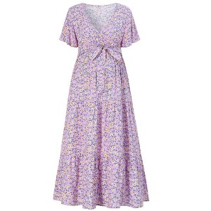 Wrap Midi Dresses A-Line Flare Casual Short Dresses - 1 of 1