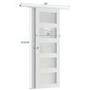 SMARTSTANDARD 78.58 in. Height Tempered 5-Panel Frosted Glass White Wardrobe Sliding Closet Door with Hardware Kit - 3 of 4