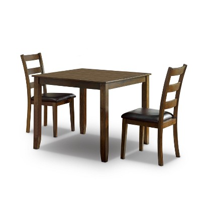 3pc Chesterton Padded Seat Dining Table Set Dark Brown - HOMES: Inside + Out