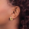 Black Bow Jewelry 4.4mm x 13mm (1/2 Inch) 14k Yellow Gold Diamond-Cut and Polished Hoops - 3 of 4