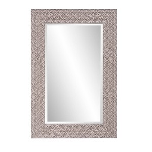 Howard Elliott 35.25"x23.25" Rectangular Framed Faux Embossed Wall Mirror Taupe: Modern Polystyrene, No Assembly Required - 1 of 4