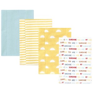 Luvable Friends Hudson Baby Flannel Burp Cloths 4pk Set - 1 of 2