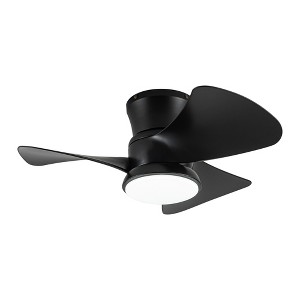 Parrot Uncle 31" Modern Black Indoor Flush Mount Integrated LED Ceiling Fan - 1 of 4