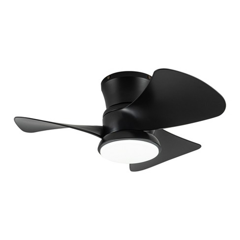 Parrot Uncle 31" Black Indoor Flush Mount Integrated LED Ceiling Fan, Modern - image 1 of 4