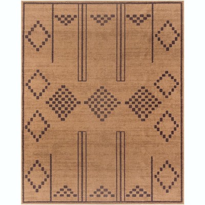 Mark & Day Courtnee 8'x10' Rectangle Washable Woven Indoor Area Rugs Pecan/Dark Gray: Stain-Resistant Geometric Flat Pile