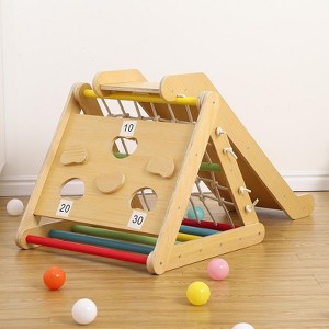 2 In 1 Climbing Toy for Toddlers, Wooden Triangle Climber, Open-Ended Wood Climber Set - 1 of 4