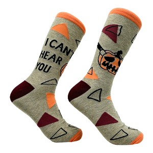 Crazy Dog T-Shirts Women's I Cant Hear You Socks Funny Cut Halloween Pumpkin Joke Footwear - 1 of 4