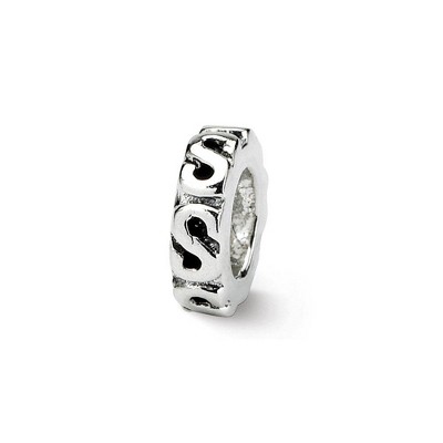 Black Bow Jewelry Sterling Silver Swirl Spacer Bead Charm