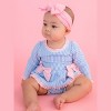 RuffleButts UPF50+ Baby Girls Seersucker Long Sleeve One Piece Bow Peplum Rash Guard Swimsuit - 4 of 4