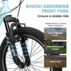 NAYSAYE Bicycles 20 Inch Kids Bicycle 7 Speed with Shock Absorbing Fork and V Brakes for Outdoor Adventures, Blue, 55.9"*21.2"*31.5" - 4 of 4