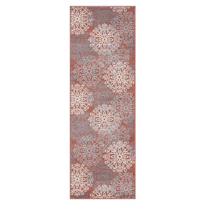 Elegant Floral Medallion Indoor Area Rug or Runner - Blue Nile Mills
