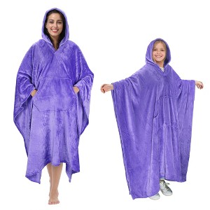 Tirrinia Hooded Blanket, Fleece Wearable Throw Wrap with Hood and Pocket, Warm Cozy Soft for Women Men, Indoor or Outdoor - 1 of 4