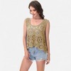 Anna-Kaci Women's Crochet Sleeveless Tank Top with Floral Open Knit Pattern and Scalloped Hem Detail - 2 of 4