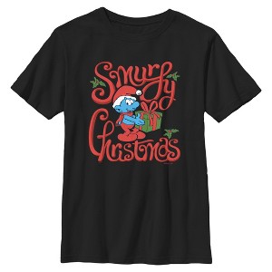 Boys The Smurfs A Jolly Smurfy Christmas T Shirt - 1 of 4