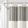 Lush Décor Stitched Woven Striped Yarn Dyed Cotton Shower Curtain Ivory/Black: Buttonhole Top - 2 of 4
