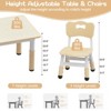 Kids Table and 4 Chairs Set with Graffiti Desktop, Height Adjustable Toddler Table and Chairs Set - 3 of 4
