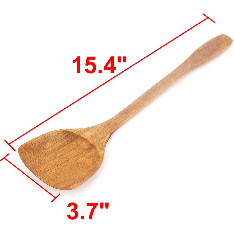 Unique Bargains Kitchen Household Wood Handmade Cooking Egg Pancake Turners Wood Color 1 Pc, 2 of 5