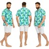 HAPPY BAY Mens Hawaiian Shirts Short Sleeve Button Down Shirt Men's Holiday Shirts Beach Casual Holiday Aloha Shirts for Men XXL Leaves, Autumn Green - 3 of 4